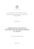 Phonological abilitites of children with childhood apraxia of speech