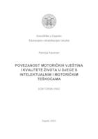 prikaz prve stranice dokumenta Povezanost motoričkih vještina i kvalitete života u djece s intelektualnim i motoričkim poteškoćama