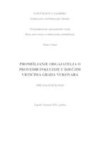 prikaz prve stranice dokumenta Promišljanja odgajatelja o provedbi inkluzije u dječjim vrtićima grada Vukovara