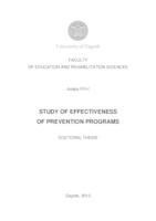prikaz prve stranice dokumenta Study of effectiveness of prevention programs